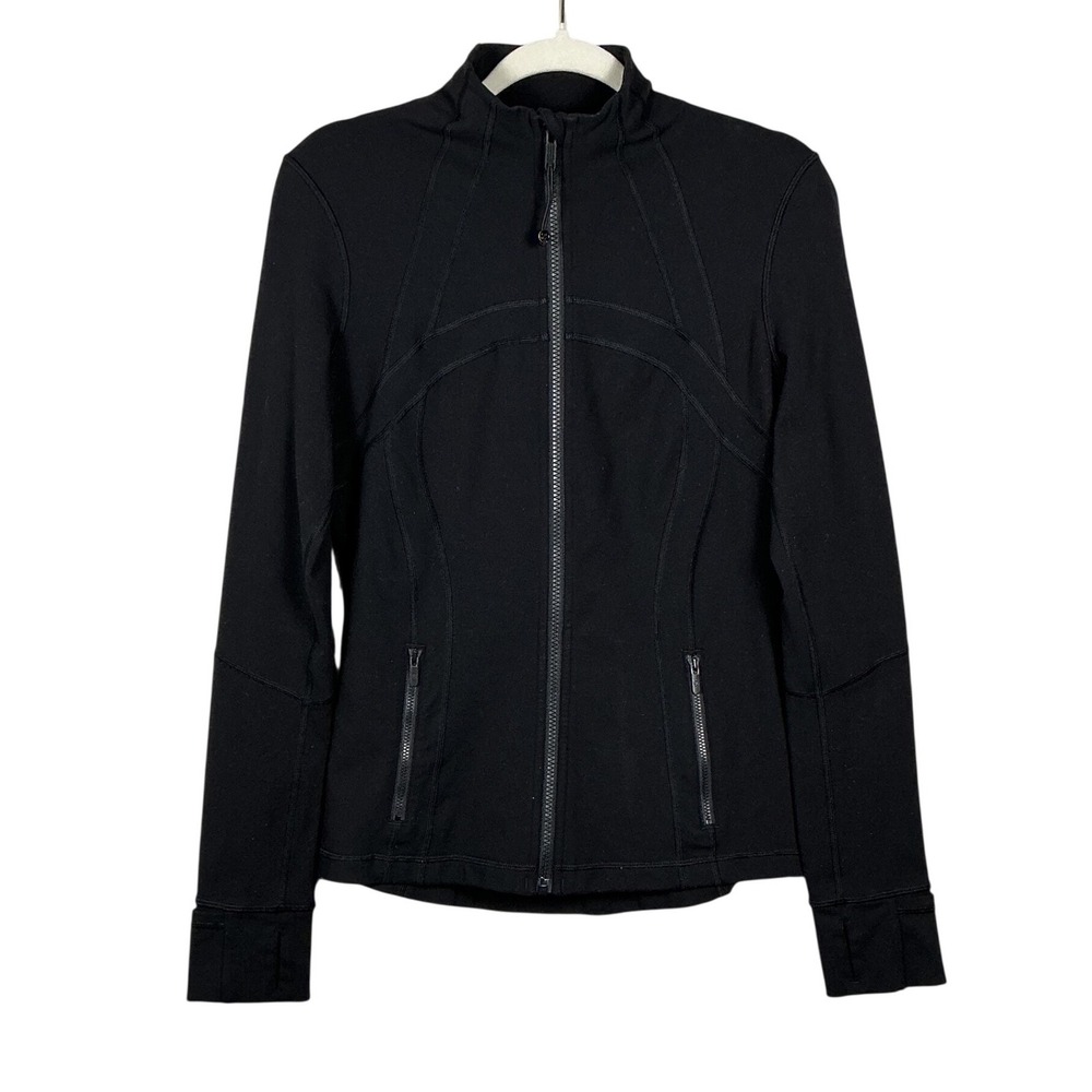Lululemon Define Jacket Black Luon Full Zip Slim Fit Size 8 W4AWLS
